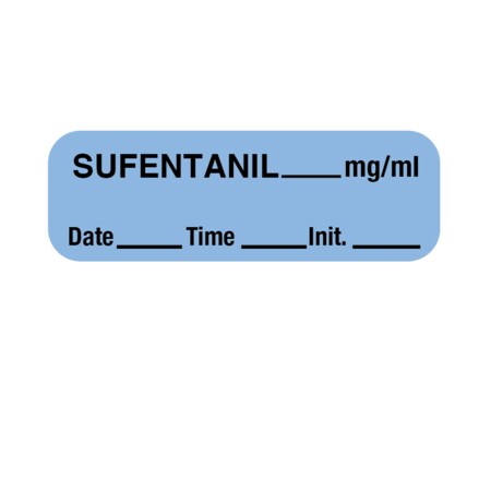 Nevs Label, Sufentanil 1/2" x 1-1/2" Blue w/Black LANT-1862D